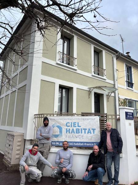 Isolation thermique des murs par l'extérieur à saint-maur-des-fossées dans le val-de-marne réalisée par ciel habitat france, expert en rénovation énergétique en ile-de-france depuis 2015